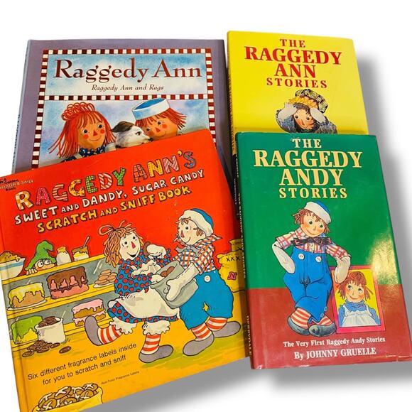 Lot of 4 Raggedy Ann and Andy Books Assorted Hardcover Scratch & Sniff - Picture 1 of 6